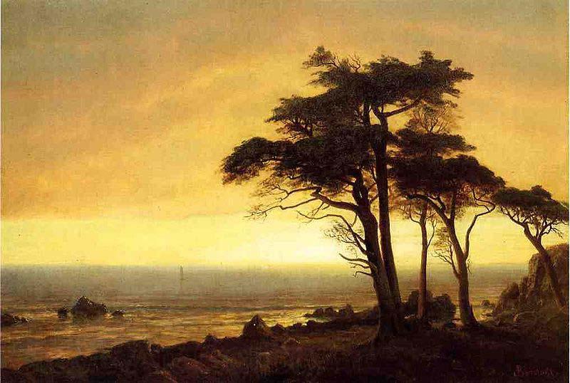 Albert Bierstadt The Sunset at Monterey Bay, the California Coast